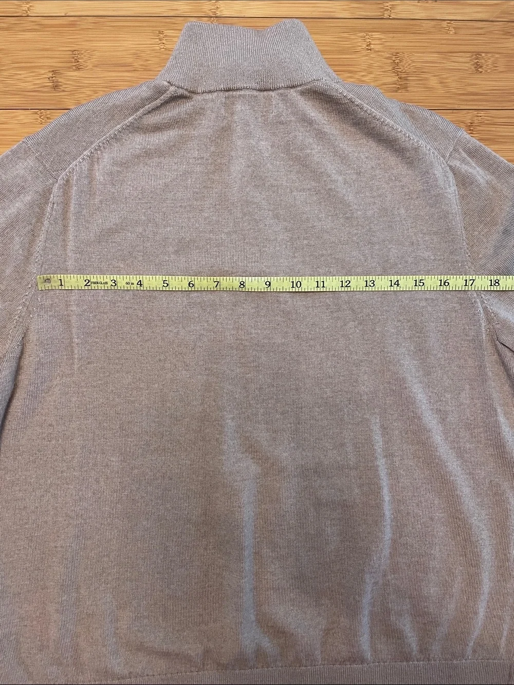 Banana Republic Men’s Merino Wool Sweater Size XL Tan Mock Neck Quarter Zip